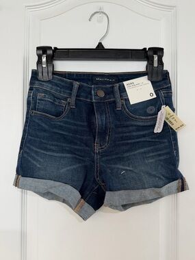Aeropostale Dark Blue Rolled-Cuff Denim Shorts - Girls